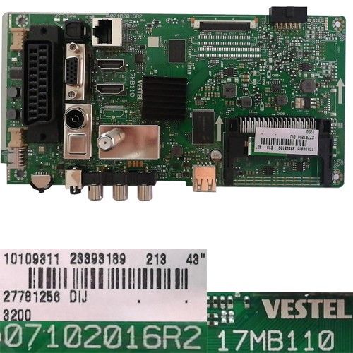 Placa Main Vestel 17MB110, 07102016R2, 23393189, Telefunken EXPTE43B35Z2KSAT