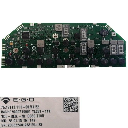 Modúlo Electrónico Mandos 75.13112.111-00 V1.52, 9000710001, Bosch PKK651F17E/01
