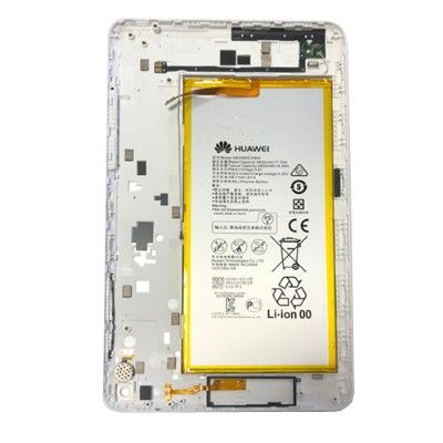 Carcasa Trasera Completa Blanca-Gris Huawei t1-821L, con bateria original
