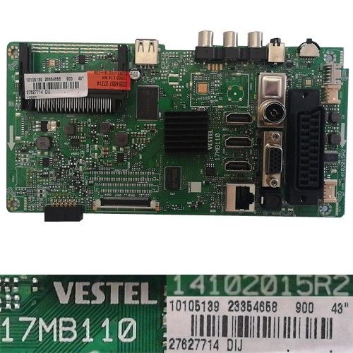 Placa Main Vestel 17MB110, 14102015R2, 23354658, Telefunken TE43282N25CXK