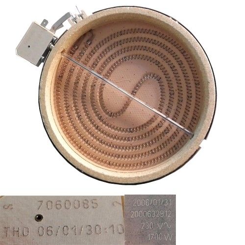 Resistencia Vitro 7060085, 2000632912, 230V 1700W, 20cm, Nodor 3357