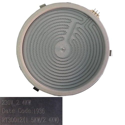 Resistencia Vitro Doble RT30012, 30cm, 230V, 2.4 Kw, Cata TD 6003 BK
