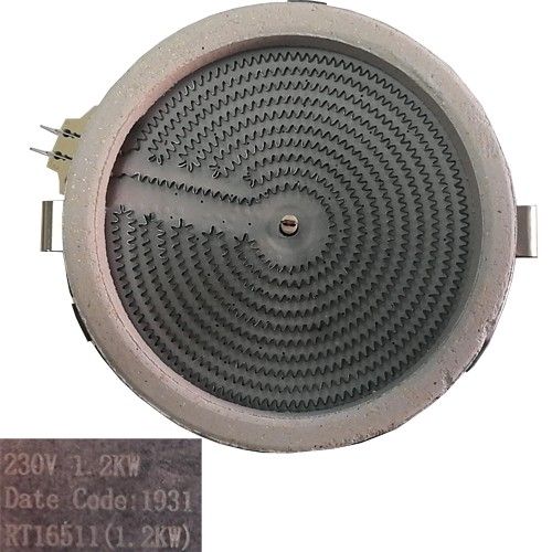 Resistencia Vitro RT16511, 16.5 cm, 230V, 1.2 Kw, Cata TDN 603/B swap de desmontaje