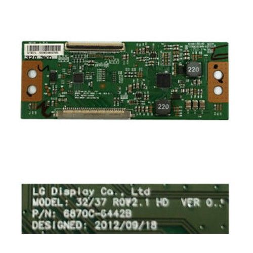 Placa T-Con 1HBHF6D6317, 6870C-C442B Hitachi 32HB1W05WI