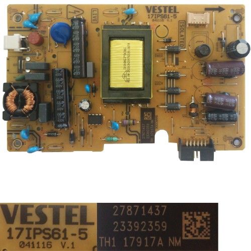 Fuente AlimentaciónVestel 17IPS61-5, 23392359, 041116 V.1, Telefunken TE22283B30FC10E