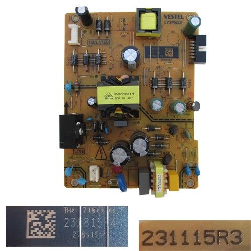Fuente Alimentacion VESTEL 17IPS12, 23281584, 231115R3 HITACHI 43HB6W62I