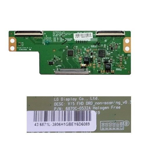 Placa T-Con 6870C-0532A, 436871L-3806H1GBEY6D6089 HITACHI 43HB6W62I