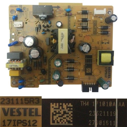 Fuente Alimentación Vestel 17IPS12, 231115R3, 23321119, Telefunken TE48282S29Y2K