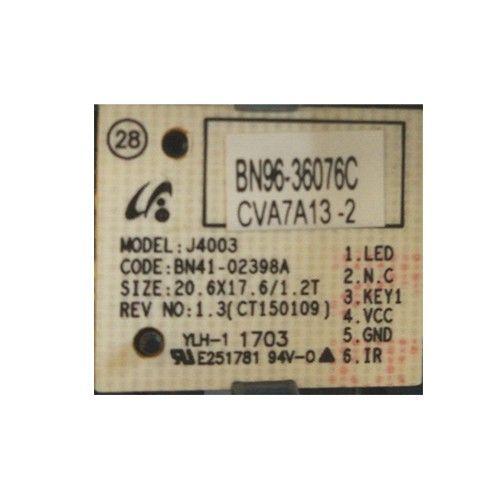 Boton de Encendido y Sensor IR TV Samsung UE32J5200AWXXH BN96-36076C