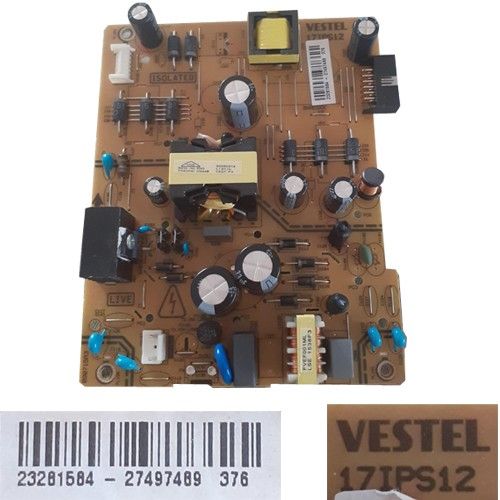 Fuente Alimentación Vestel 17IPS12, 090715R3 23261584, 27497489 Telefunken TE43282N25CXK