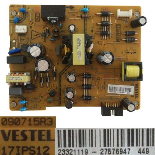 Fuente Alimentación Vestel 17IPS12, 23321119, 090715R3, Telefunken TE49282S25T2K