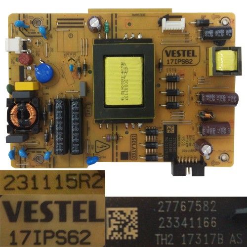 Fuente Alimentación Vestel 17IPS62, 231115R2, 23341166, Telefunken TE32287B34C2D
