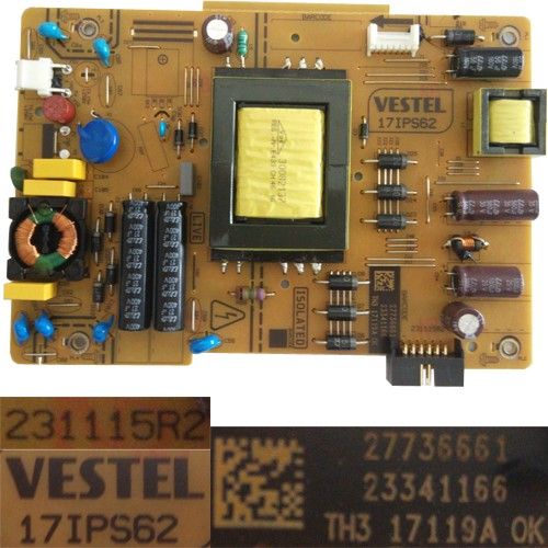 Fuente Alimentación Vestel 17IPS62, 321115R2, 23341166, Telefunken TE32182B311T10D