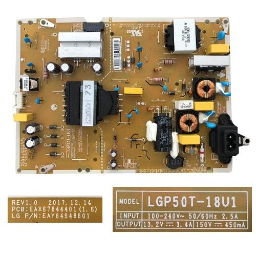Fuente Alimentación LG 50UK6300PLB EAX67844401 (1.6)  LGP50T-18U1
