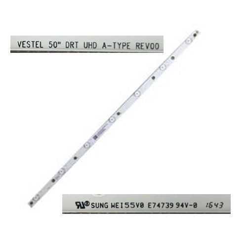 Tira 7 leds SUNG WEI55V0 E74739 94V-0, VESTEL 50´´,TYPE A,  Telefunken TE50292S26Y2P