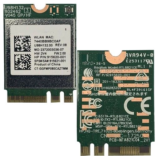 Modulo Wireless / Wifi y Bluetooth U98H13200 REV:08 Realtek model: RTL8821CE HP All In One 22-C0216NS