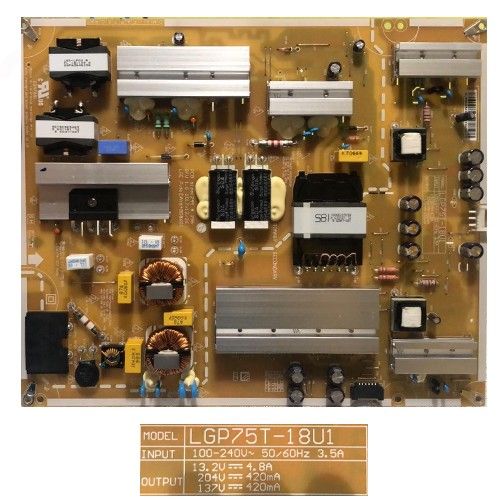 Fuente Alimentación EAY64908601, LGP75T-18U1  LG 75UK6200PLB