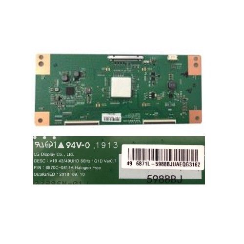 Placa TCon Sony 6870c-0814A, KD-49XG7096