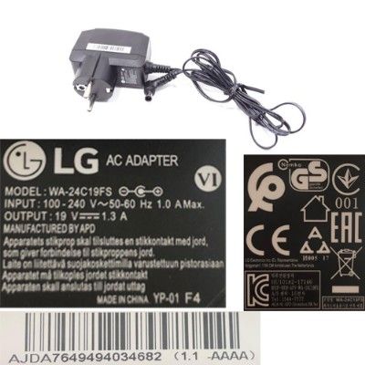 Cargador Alimentador LG WA-24C19FS 19V 1.3A, Monitor LG 24MK6000M-B