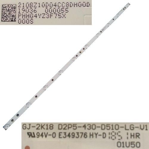 Tira 10 Leds GJ-2K18 D2P5-430-D510-LG-V1 LG 43LK5000PLA, de Desmontaje