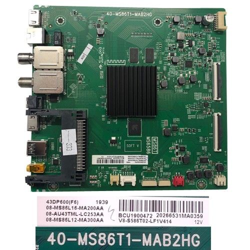 Placa Main 40-MS86T1-MAB2HG, BCU1900472 TCL 43DP600X1