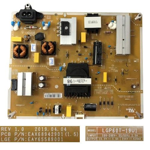 Fuente Alimentación LG 60UM7100PLB, LGP60T-19U1, EAX68942901 (1.5)