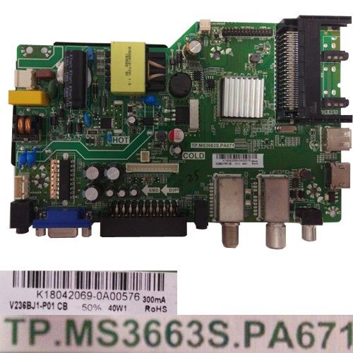 Placa Main TD.MS3663S-PA671, K18042069-0A00576, Smart Tech LE-2219DTS