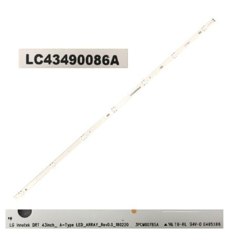 Tira 7 leds LC43490086A LG 43UK6200PLA de desmontaje