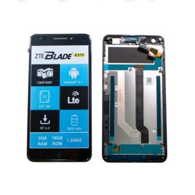 Pantalla Completa, Lcd + Táctil + Carcasa Frontal - Frame Negra ZTE Blade a570 5"