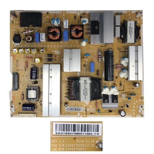 Fuente Alimentación LG 65SM9010PLA, EAX67742501 (1.8) EAY64708651