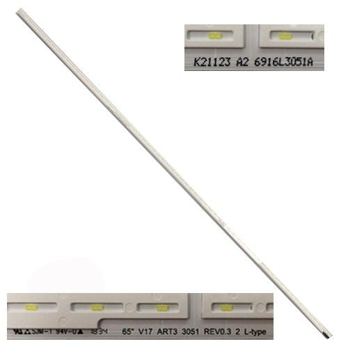 Tira Leds LG 65UK6750PLD, L TYPE, K21123 A2 6916L3051A, V17 ART3 3051