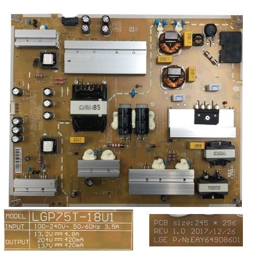 Fuente Alimentaci�n LG 75UL3E-T , LGP75T-18U1, EAY64908601