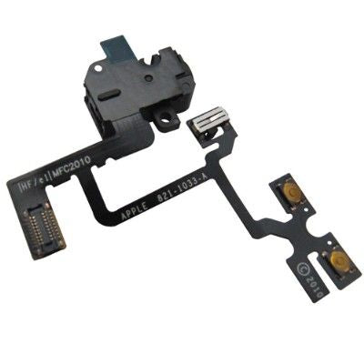 Cable Flex jack audio, boton mute, botones volumen..., Negro, iPHone 4