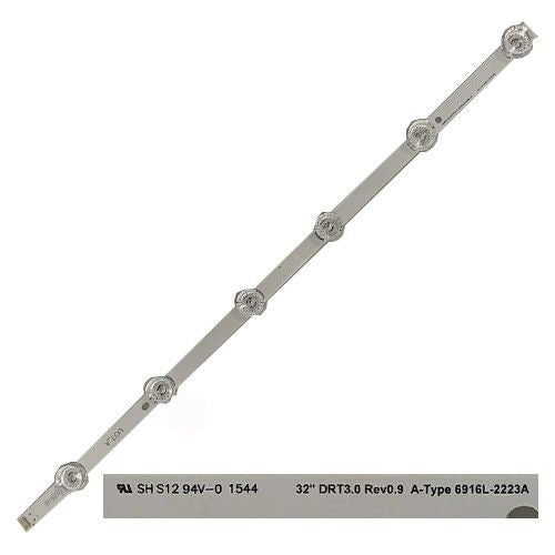 Tira 6 leds TV LG 32LF5800-ZA 32" DRT3.0 Rev0.9 A-Type 6916L-2223A UOT_A - 32LB5610