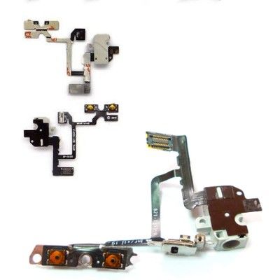 Cable Flex jack audio, boton mute, botones volumen..., Blanco, iPHone 4