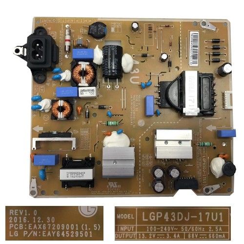 Fuente Alimentacion LG 60UK6200PLA EAX67209001(1.5) EAY64529501 LGP43DJ-17U1
