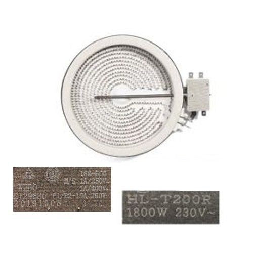 Resistencia Vitro HL-T200R, 2129680, TEKA TZ 6415 VR 10 1800w 230V 20 cms SWAP