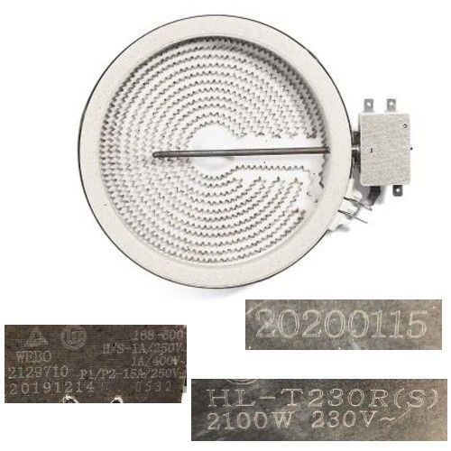 Resistencia Vitro HL-T230R, 2129710 TEKA TZ 6415 VR 10 2100w 230V 23 cms SWAP