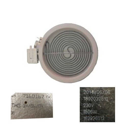 Resistencia Vitro Beko 64402E 18cms 7160167, 1802032810, 1500W