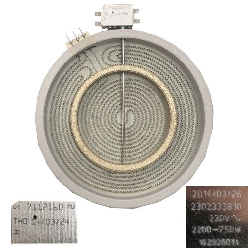 Resistencia Vitro Beko 64402E, 2302333810, 7112160, 2200/750w ego hilight 23 cms SWAP USADO