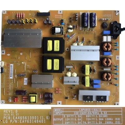Fuente Alimentación LG 49UF695V, EAX65613901 (1.6), LGP4955-14L12