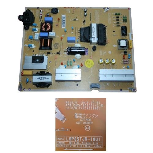Fuente Alimentación LG 65UN71006LB  EAX67805001(1.5) EAY64928801, LGP65TJR-18U1