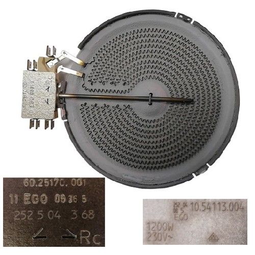 Resistencia Vitro TEKA VRTC-90, 60.25170.001, 10.54113.004, 1200W 16,5 cm SWAP
