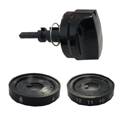 Kit 4 Mandos Control Negro Horno Teka HBE 490 ME Con 8 Anillas para Fuego o Vitro
