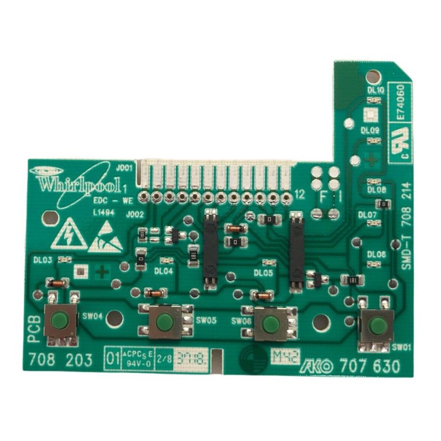 Módulo Electrónico Botonera Lavadora Indesit BTW A61052 W10710357-B 771357-02