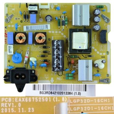 Fuente Alimentación LG 32LH604V, EAX66752501 (1.8), LGP32D-16H1