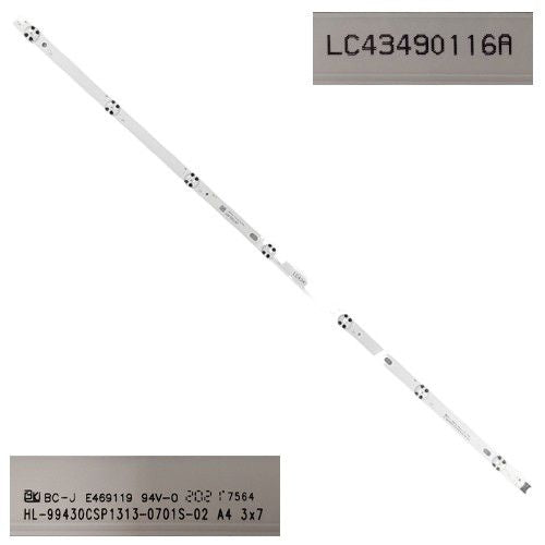 Tira 7 leds LG 43UN71006LB LC43490116A HL-99430CSP1313-0701S-02 E469119