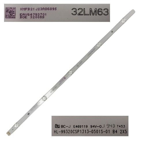 Tira 5 LEDS LG 32LM6300PLA 32LM63 HL-99320CSP1313-0501S-01 E469119 SWAP DE DESMONTAJE