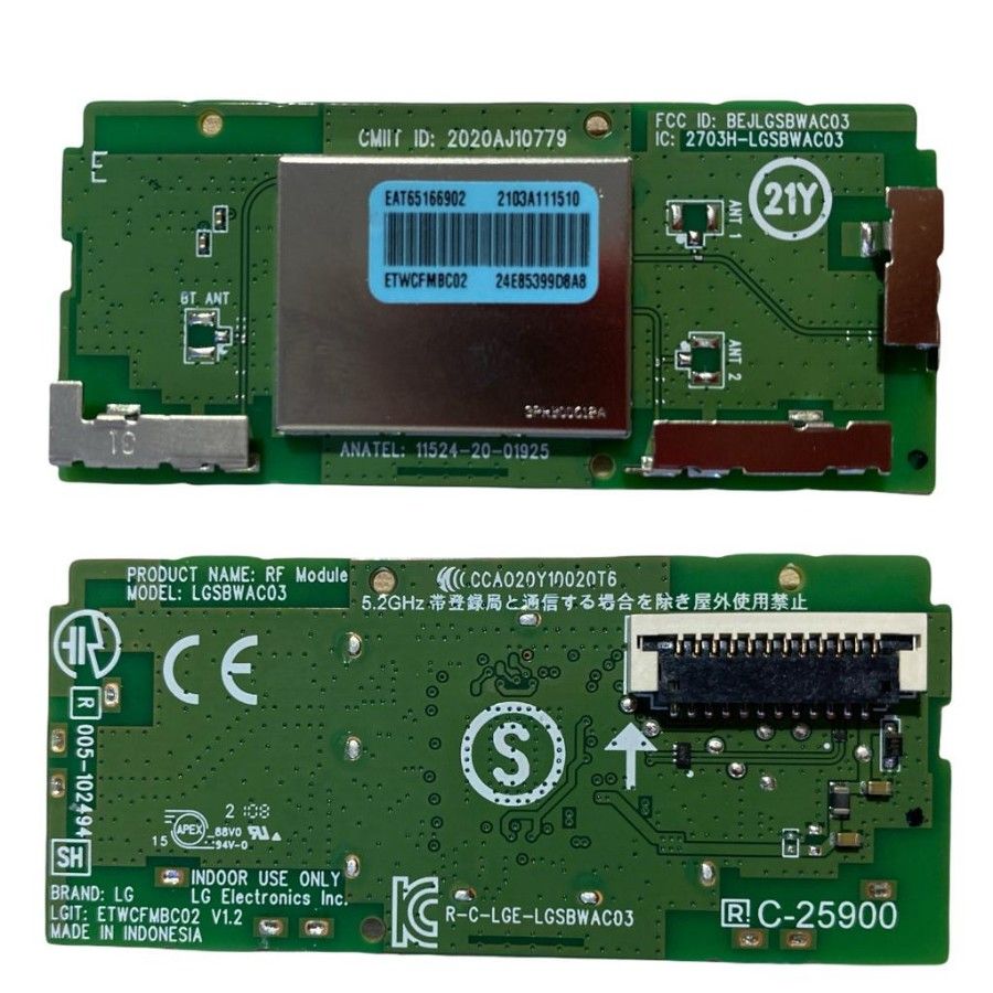 Modulo Wireless / Wifi LG 50UP75006LF EAT65166902 2703H LGSBWAC03 V1.2