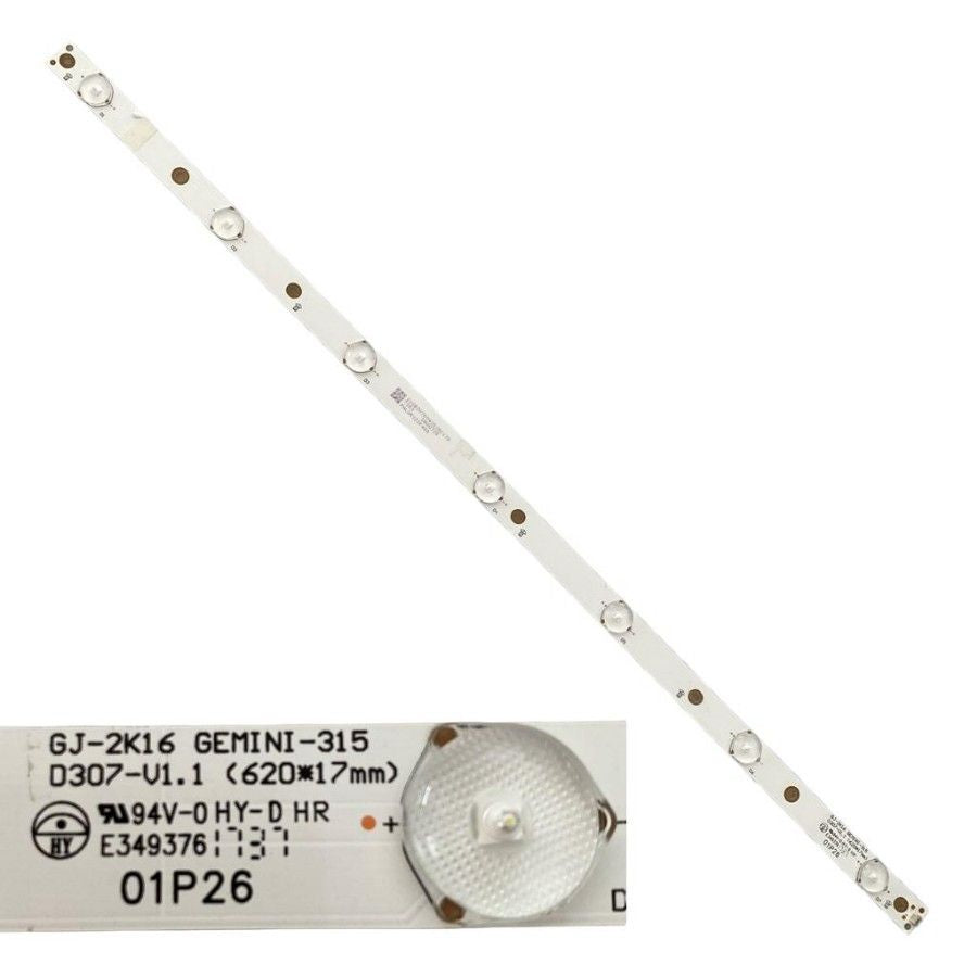 Tira 7 leds LG 32LJ502U GJ-2K16 GEMINI-315 D307-V1.1 210BZ07D043535C17D swap / de desmontaje